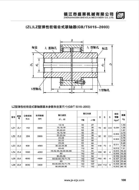 ZL型彈性聯(lián)軸器
