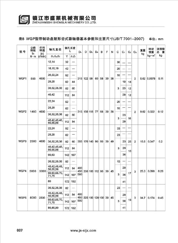 WGP型鼓形齒聯(lián)軸器