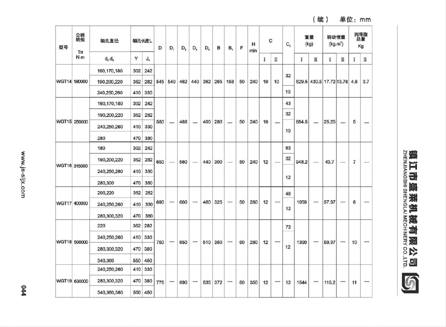 WGT型鼓形齒聯(lián)軸器